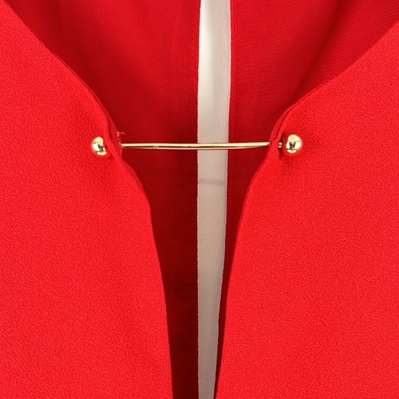 Lulu’s Near or Bar Red Shift Dress Sleeveless Keyhole back Gold Bar size Large - Picture 6 of 11